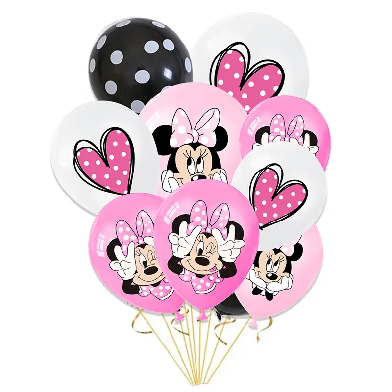 Dessin animé Minnie filles 12 pouces Latex ballon fête ensemble Mickey Minnie Mouse Globos ballon arc guirlande Kit décoration d'anniversaire