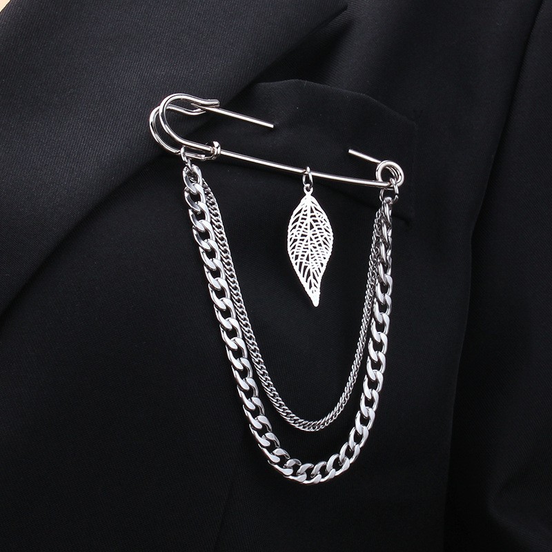 Leaf double-layer brooch