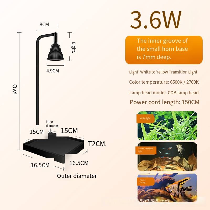 Base petite, 3,6 W, blanc/jaune, à intensité variable.