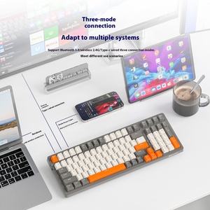 <strong>Key</strong> Wireless Mechanical <strong>Keyboard</strong> Tri-mode Connection Full <strong>Key</strong> Hot Swap Lighting Effects Gasket Muffler Structure Laptops - Product Image 1