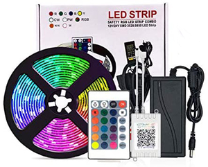 LED防水ライト5メートル/ロールクリスマスLEDストリップセット24キーリモコン音楽同期LEDライト - Product Image 1