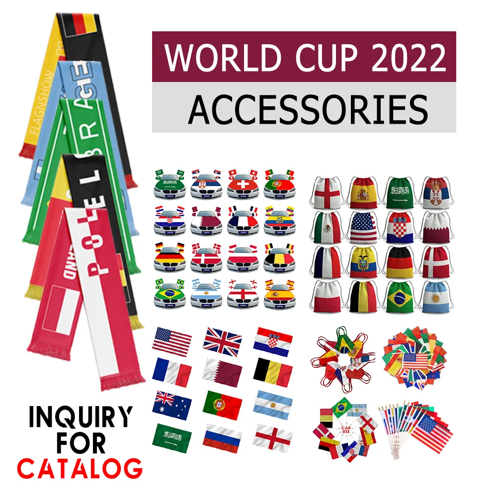Flagnshow tifoso di calcio tifo accessori per la coppa del mondo di calcio qatar doha regalo souvenir coppa del mondo 2022 per la coppa del mondo del qatar 2022