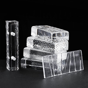 Rectangular clear Crystal Glass Bricks for <strong>Building</strong> Toughened <strong>Pattern</strong> Glass Brick <strong>Blocks</strong>