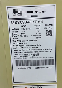 MSS083A1XPA4，750瓦位置驱动输出: 3Ph 4.3a 0-200hz 116V ~ 1B MSS083A1XPA4