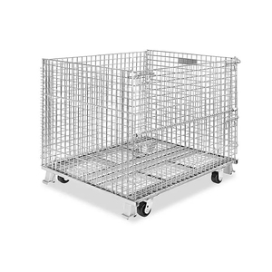 Movable Warehouse Storage Cage Wire Mesh <strong>Container</strong> <strong>Loading</strong> Capacity 500KG Collapse <strong>Container</strong> - Product Image 3