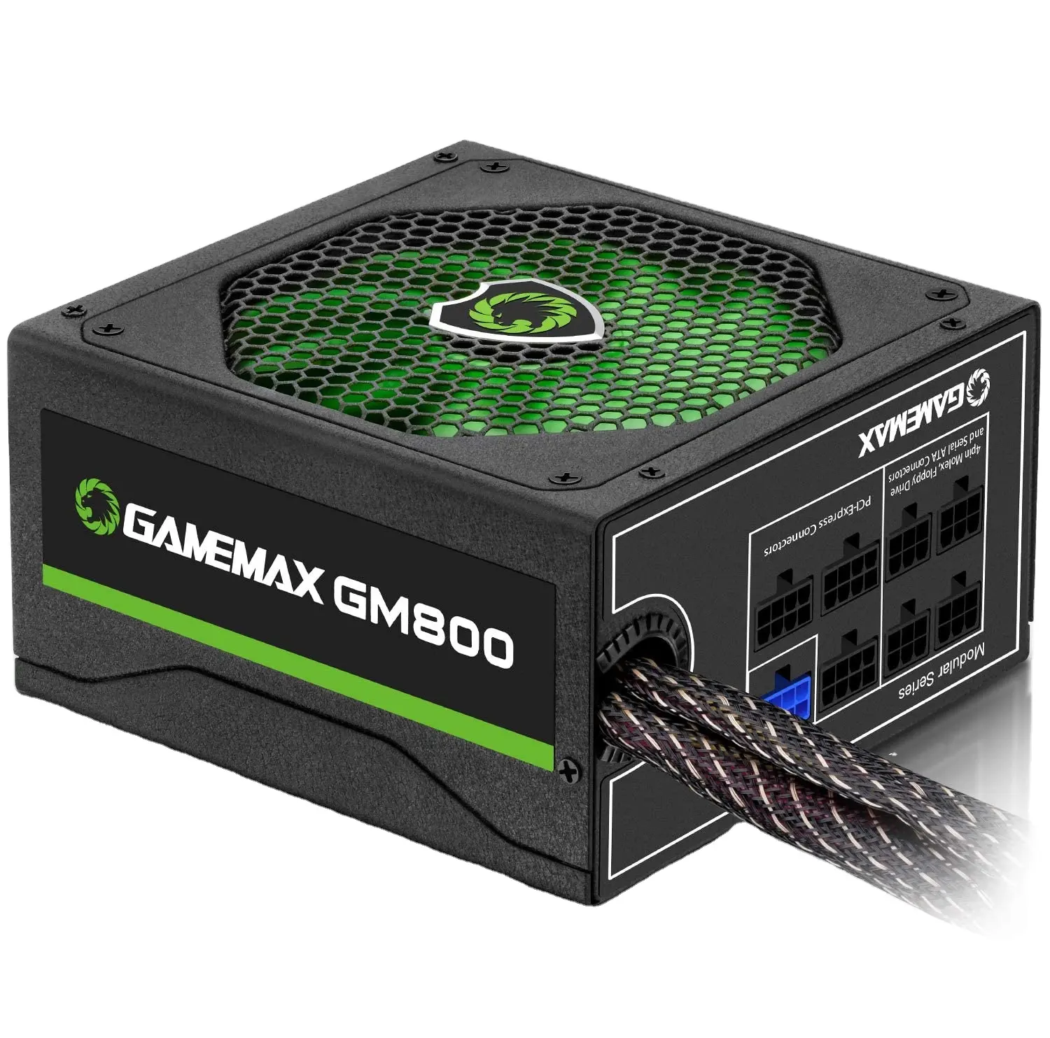 GameMax GM-800แหล่งจ่ายไฟคอมพิวเตอร์สำหรับเครื่องเกม PC, 80 + APFC Bronze,Semi-Modular