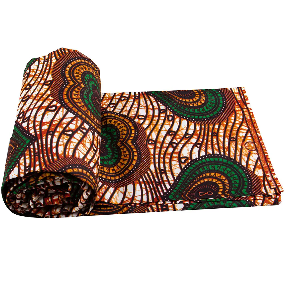 Tecido africano de impressão étnica e dupla face, tecido africano de impressão com impressão em algodão, design personalizado
