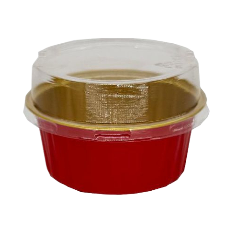 Tasse or rouge 125ml (10 pièces/ensemble avec couvercle PET haut)