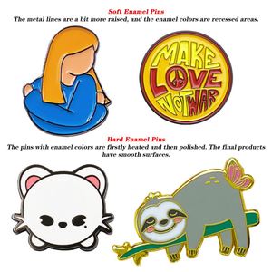 Tasarımcı özel logo metal moda yaka pin rozeti arka kart ile özel yumuşak emaye pin - Product Image 2