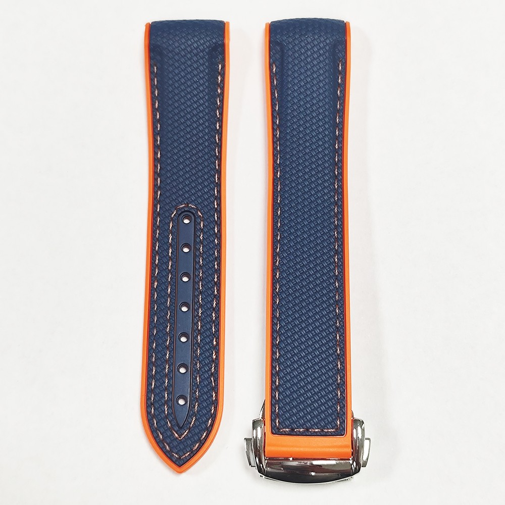 Azul con naranja