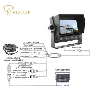 3Ch <strong>CVBS</strong> Signal 5&quot; Motorhome RV Left Right Rear View Blind Zone Safety Surveillance Monitor 1 Way Reverse Camera Reversing Aid - Product Image 5