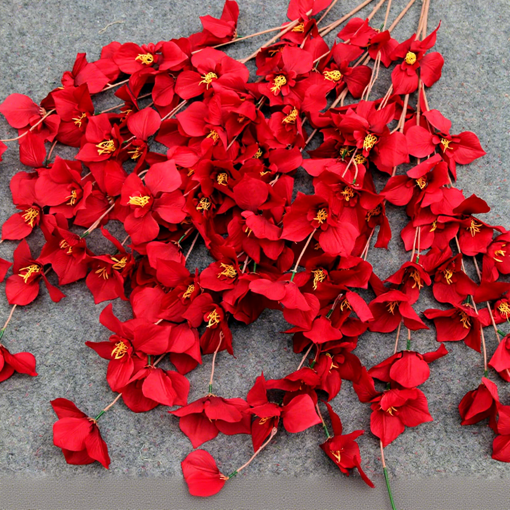 Flor de Seda Roja / unidad
