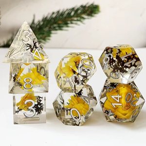 Dnd çokyüzlü zar D & D kalıp seti için kılıf ile keskin kenarlı zar kristal yüksek kalite fabrika - Product Image 4