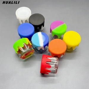Barattolo di vetro rotondo da 6ML con coperchio antigoccia in Silicone multifunzionale contenitore termoretraibile