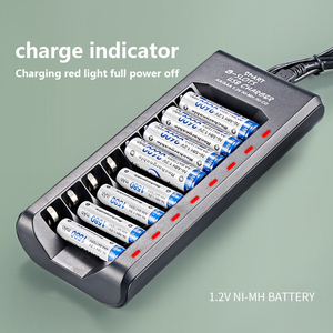 AA/AAA USB akıllı 8 yuvaları taşınabilir pil şarjı LED ışıkları şarj edilebilir NIMH pil adaptörü şarj cihazı - Product Image 5