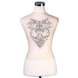 最新 bling bling big size crystal appliques 裸体网格婚纱礼服 DRA-175
