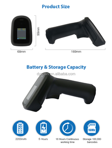 Escáner de código de barras 1D CCD inalámbrico 2,4G Bluetooth UPC EAN 13 escaneo automático para Android Windows iOS supermercado minorista - Product Image 4