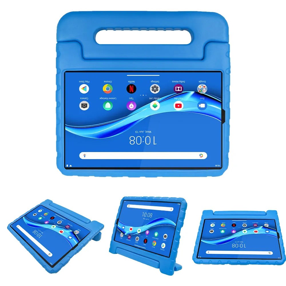 Hgd capa infantil à prova de choque, capa de suporte para lenovo tab m10 plus, estojo de eva para tablet, lenovo TB-X606F