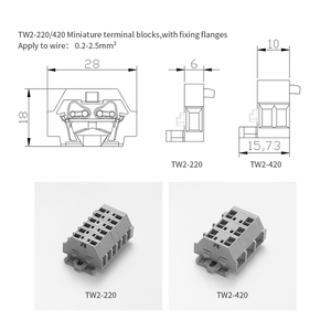 Pequeño espacio con bloque de terminales en miniatura Empuje en conectores de terminales de bloque de alambre - Product Image 2