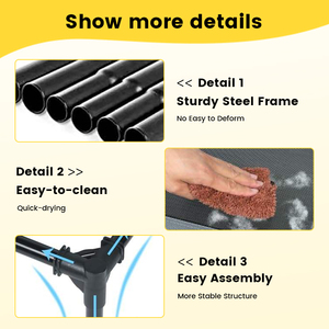 Petdom Draagbaar Dierenbed Met Wasbaar Ademend Mesh Verwijderbare Deken En Slipvoetjes Die Een Verhoogde Hondenmand Koelen - Product Image 4