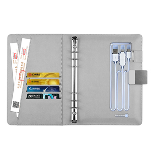 Cuadernos corporativos de marca A5 B5 diario cuaderno Bloqueo de huellas dactilares Bloc de notas con cargador inalámbrico banco de energía y disco USB - Product Image 5