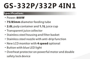 Profesyonel elektrikli otomatik Mango limon portakal meyve suyu santrifüj sıkacağı büyük besleme tüpü suyu sıkacağı 4 IN 1 - Product Image 2