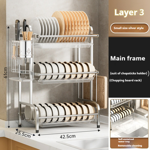 Fabrika doğrudan satış ayakta tipi Rustproof 2 Tier bulaşık kurutma rafı mutfak kullanımı Oversink çanak raf kat çanak raf - Product Image 5