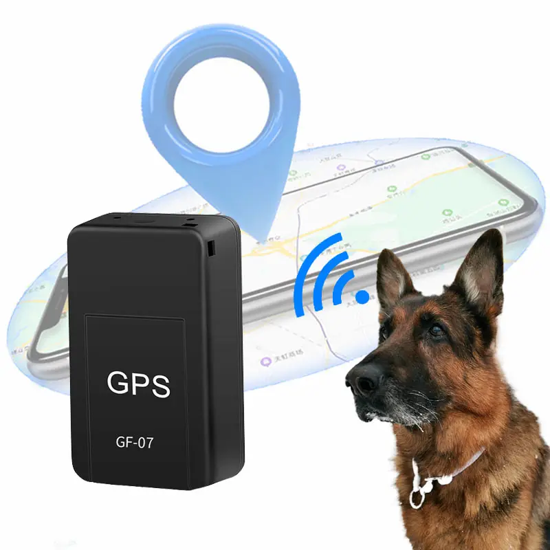 Mini rastreador de mascotas GF07, SIM popular, Gps, microchip inteligente barato con perro, distancia remota