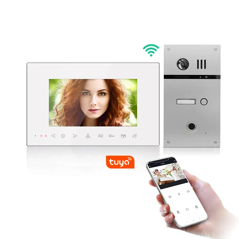 Smart acesso controle porta sino sistema vídeo campainha telefone IP intercomunicador inter transferência chamadas com cartão e impressão digital