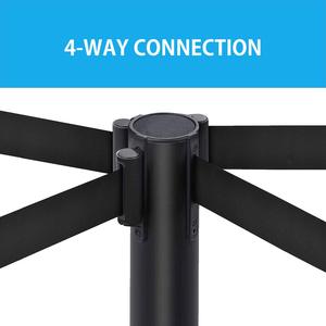 RVS-wachtrijpaalstandaard - intrekbare verkeersbarrière met paal voor wachtrijbeheer in banken - Product Image 5