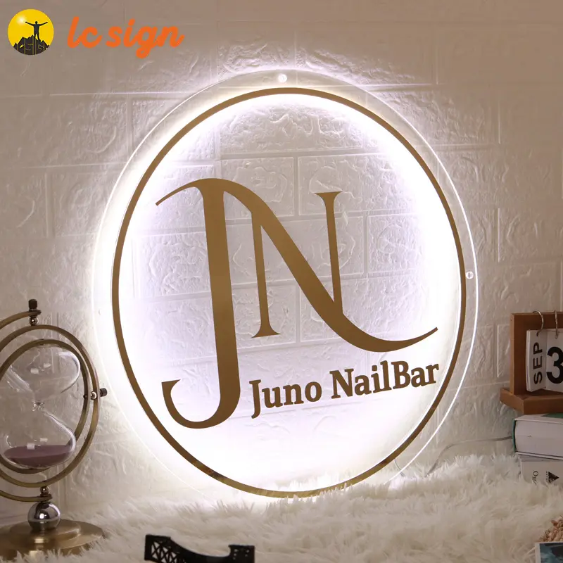 Letreros de acrílico 3D, logotipo de empresa personalizado, salón de belleza, uñas, pelo, estudio, decoración de pared, estética, nombre de empresa, placas