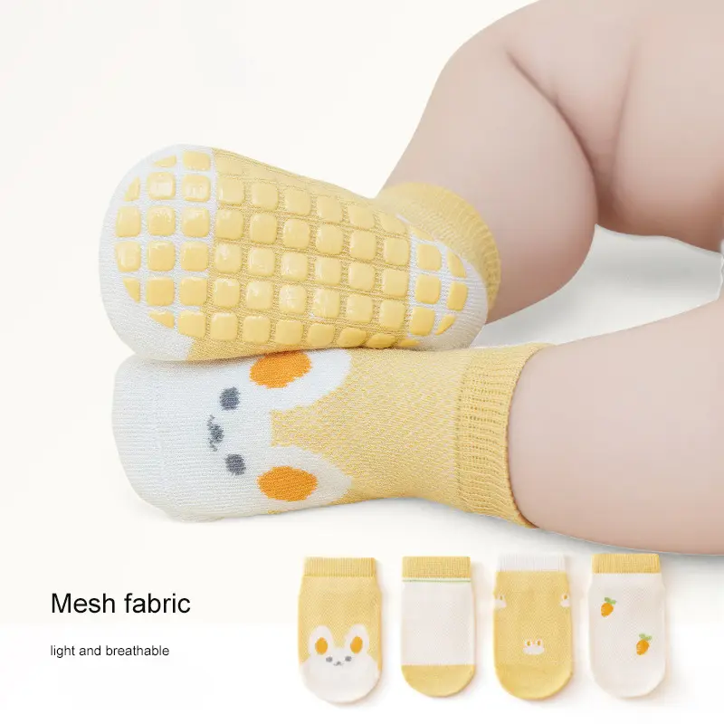 2024 wholesale neutral cute dot rubber anti-slip baby grip socks for babies boy toddler