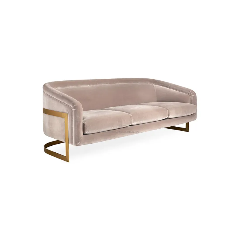 Design moderno in acciaio inossidabile velluto soggiorno divani mobili mobili per hotel