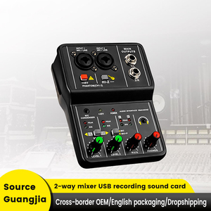 Mini interfaz de audio Consola de sonido profesional Grabación de 2 canales y arreglo Tarjeta de sonido USB - Product Image 3