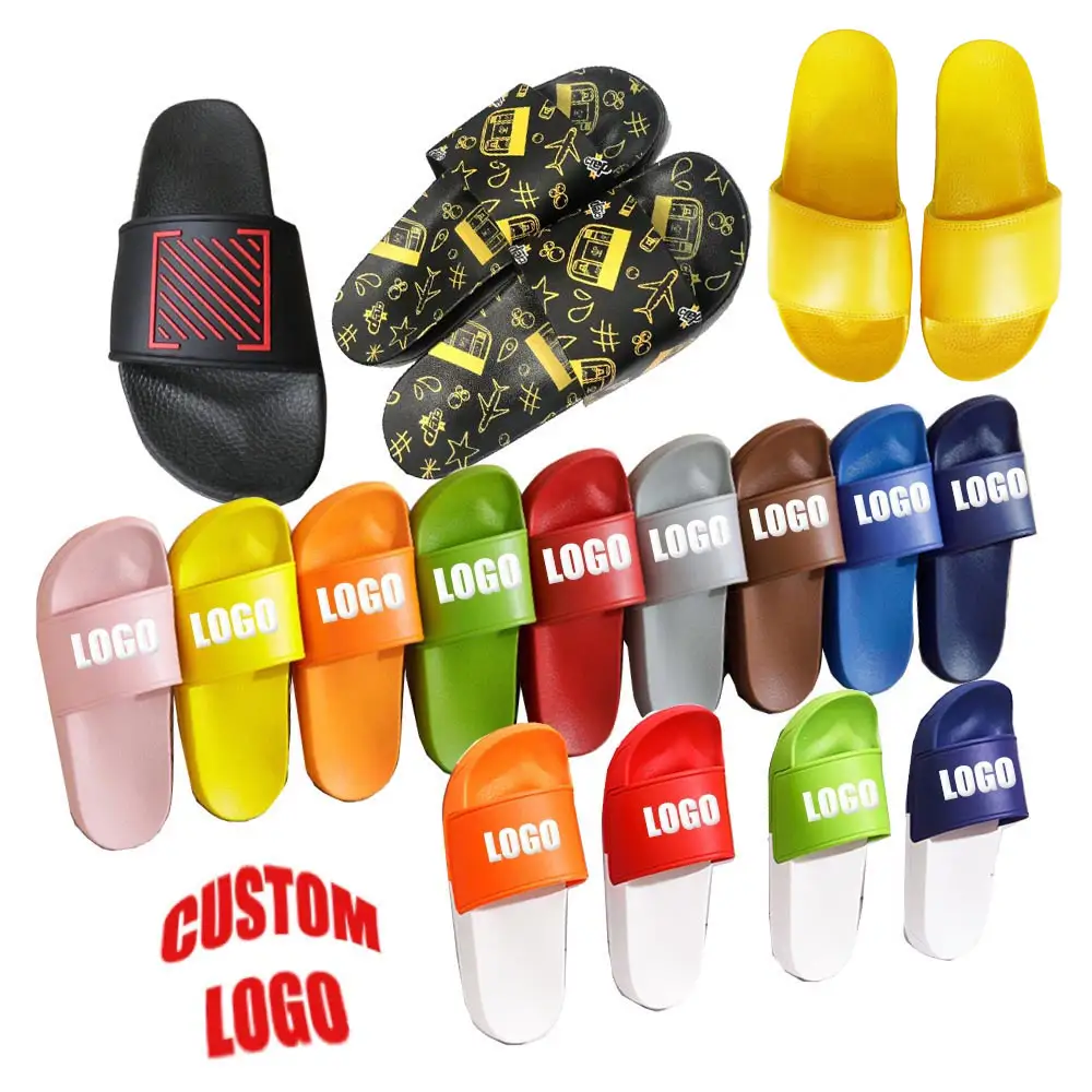 Sandali in PVC personalizzati pantofole piatte Casual all'aperto con Logo sandali moda uomo scivoli grande scivolo all'aperto