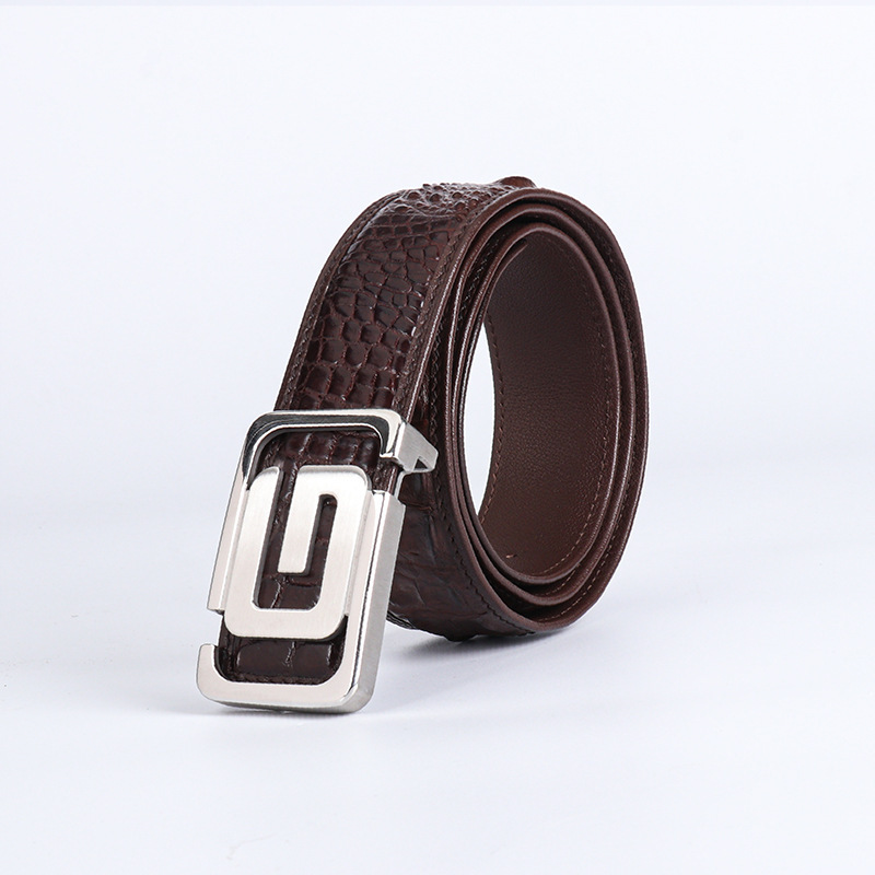Crocodile bone leather without seams with buckle 2