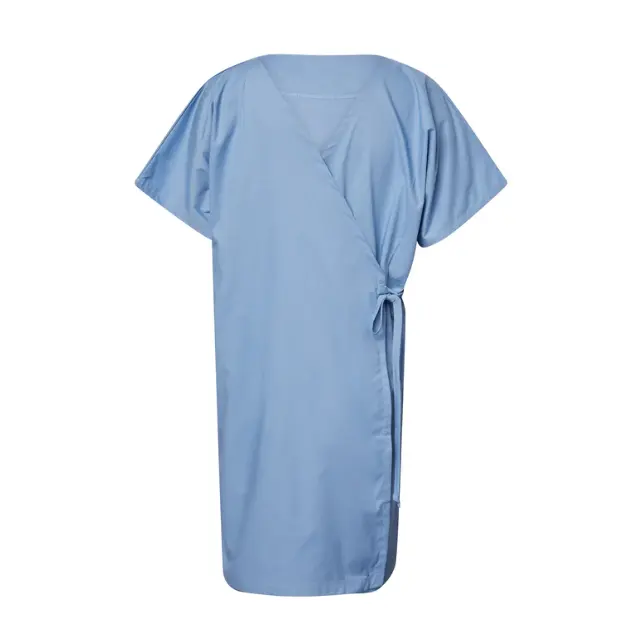 Hospital mais barato algodão rayon suavidade solto ajuste fácil desgaste manga curta enfermeira médico paciente vestido