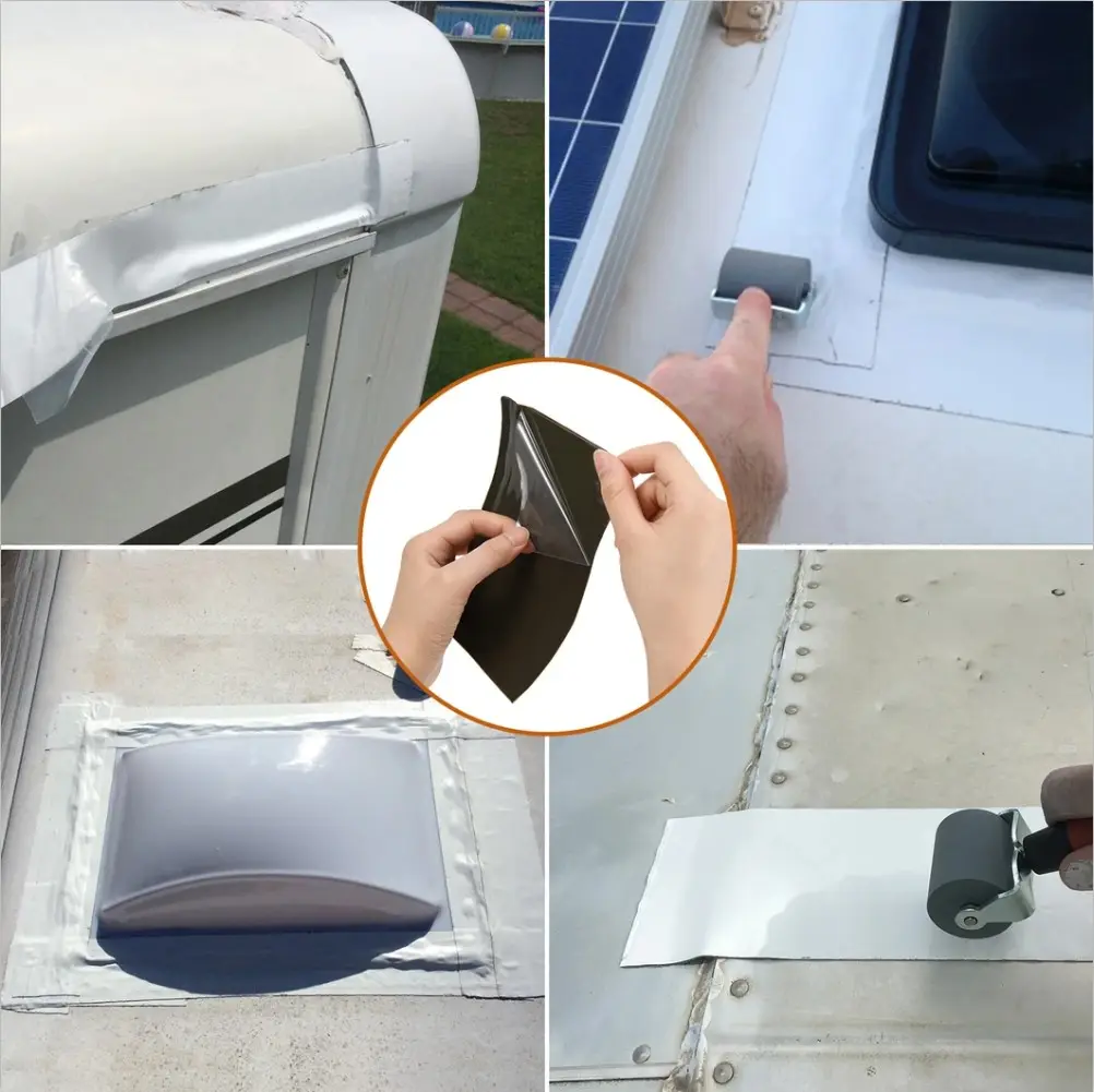 UV and Weatherproof Sealant Permanently Stops Camper Roof Leaks 4" x 50' RV Seal Repair Tape