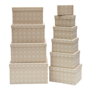 Diez piezas rectangulares de papel en forma de caja de embalaje de regalo conjunto rígido anidados cajas conjuntos con tapas - Product Image 1