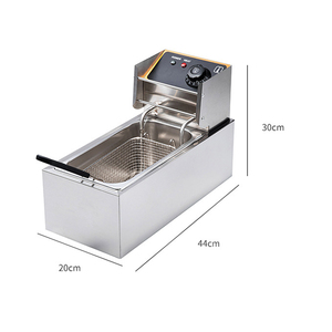 Friggitrice elettrica in acciaio inox Timer di controllo della temperatura ristorante 6L singolo elettrico friggitrice per pollo fritto - Product Image 2