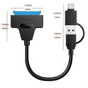 SATA至USB 3.0 + Type-C 2合1电缆，用于2.5英寸硬盘USB C至SATA数据转换器笔记本硬盘固态硬盘适配器SATA电缆 - Product Image 6