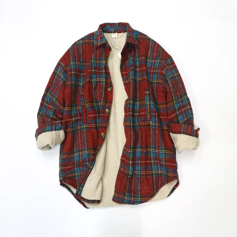 Hommes matelassé flanelle chemises à carreaux à manches longues hiver plaid chemise doublée