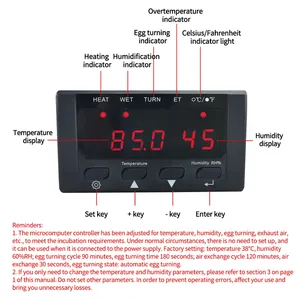Controlador Digital de Temperatura y Humedad, Incubadora de Dos Sensores Fahrenheit y Celsius, Controlador de Temperatura de 2 Unidades