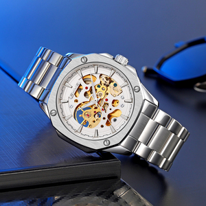 Skmei 9378 Bán Buôn Sang Trọng 3ATM Không Thấm Nước Xem Skeleton Thép Không Gỉ Cơ Khí Tự Động Đồng Hồ Mens Đồng Hồ Đeo Tay - Product Image 5