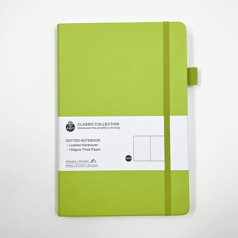 A5 vert 160 pages intérieures imprimées à pois