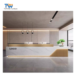 廉价简约风格现代可扩展家具办公接待处柜台桌 - Product Image 3