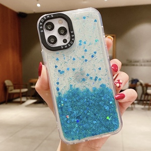 エポキシブリンブリン光沢のあるグリッターブリンブリン耐衝撃電話ケースiPhone11 12 13 pro max、iPhone13TPU透明バックカバー用 - Product Image 5