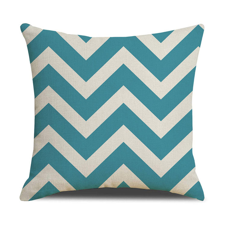 OEM Service Solid Color Custom Geometric Pattern Linen Pillow Cover Digital Printing Pillow Cushion Cover