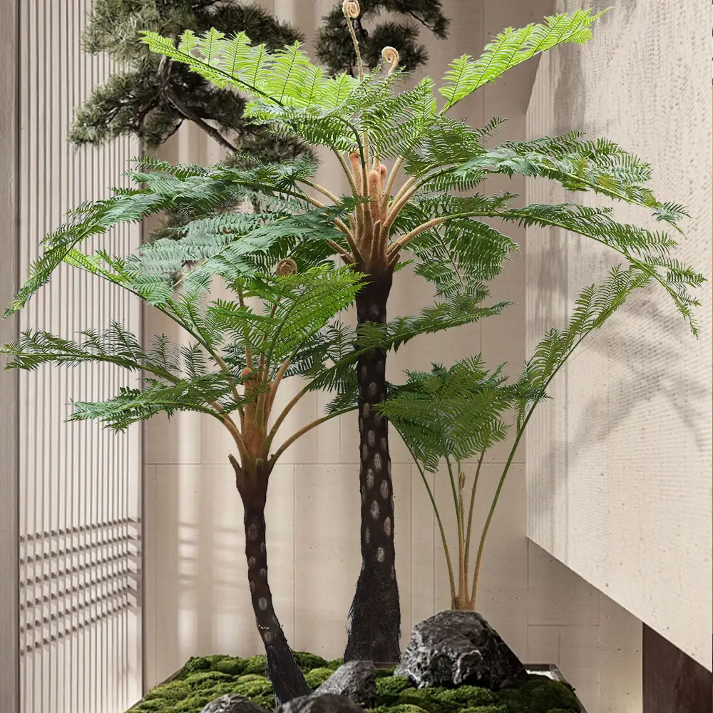 250cm 350cm simülasyon bitki pencere iç dekorasyon ağacı zemin süsler tropikal büyük fern bonzai ağacı yapay bitkiler