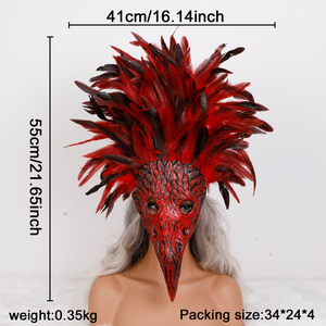 Mặt nạ lễ hội Venice với lông vũ thật được may thủ công dành cho lễ hội Burning Man, đạo cụ trang phục chính hãng với lông vũ thật - Product Image 6
